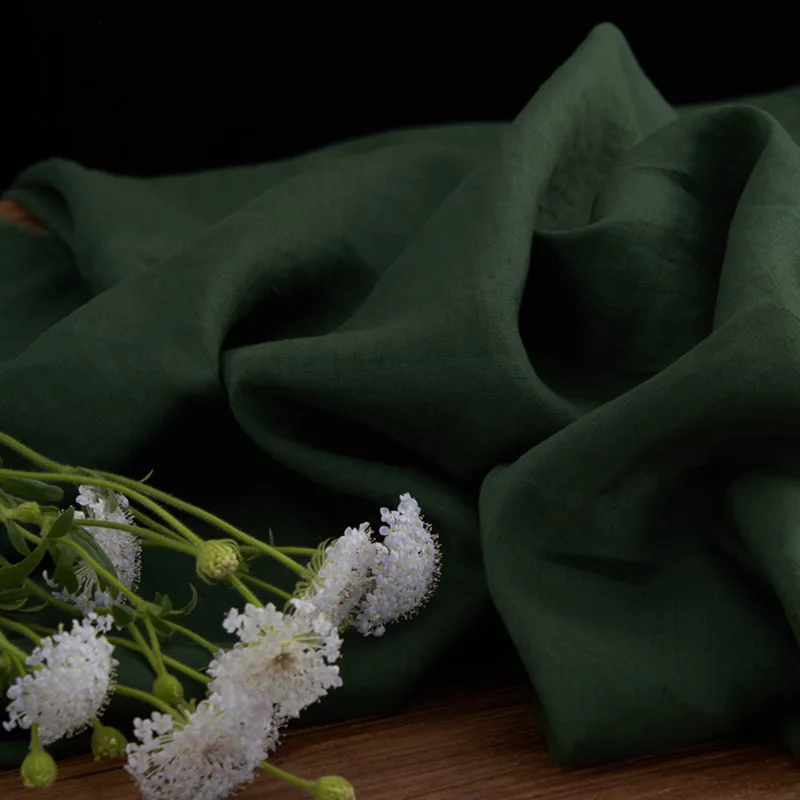 

Высококачественная льняная ткань, зеленые льняные платья, платья, брюки, рубашки и куртки, ткань