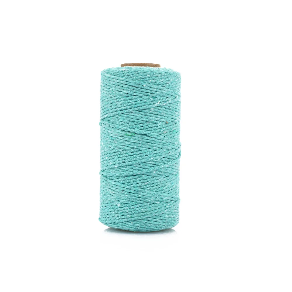 light blue Привлекательная текстильная лента, 100 ярдов, свадебная, ручная, струнная, подарочная упаковка, домашний декор, витой шнур, веревка, сделай сам, вечерние, из хлопка - Цвет: light blue