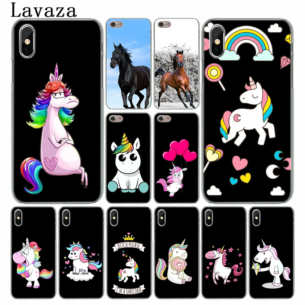 Жесткий чехол Lavaza Cute Horse Unicorn Для телефона iPhone XR XS X 11 Pro Max 10 7 8 6S 5 5S SE 4S 4 | Мобильные
