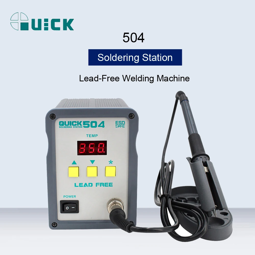 QUICK504 90 Вт LeadFree сварочный аппарат Электропаяльник высокая частота паяльная станция цифровой дисплей паяльная станция
