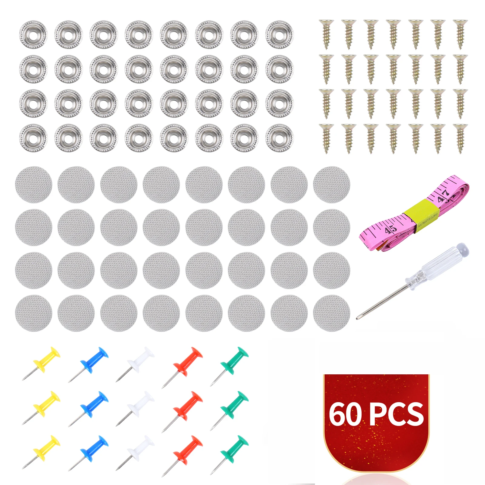 60 uds de techo de coche estrella Kit de reparación de automóviles techo Snap remache retenedor techo protector fijo con hebilla herramienta de instalación