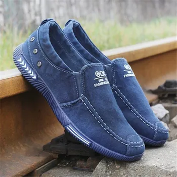 

New high quality spring and summer new men's canvas shoes one pedal breathable lazy shoes men's low to help casual shoes 38-45