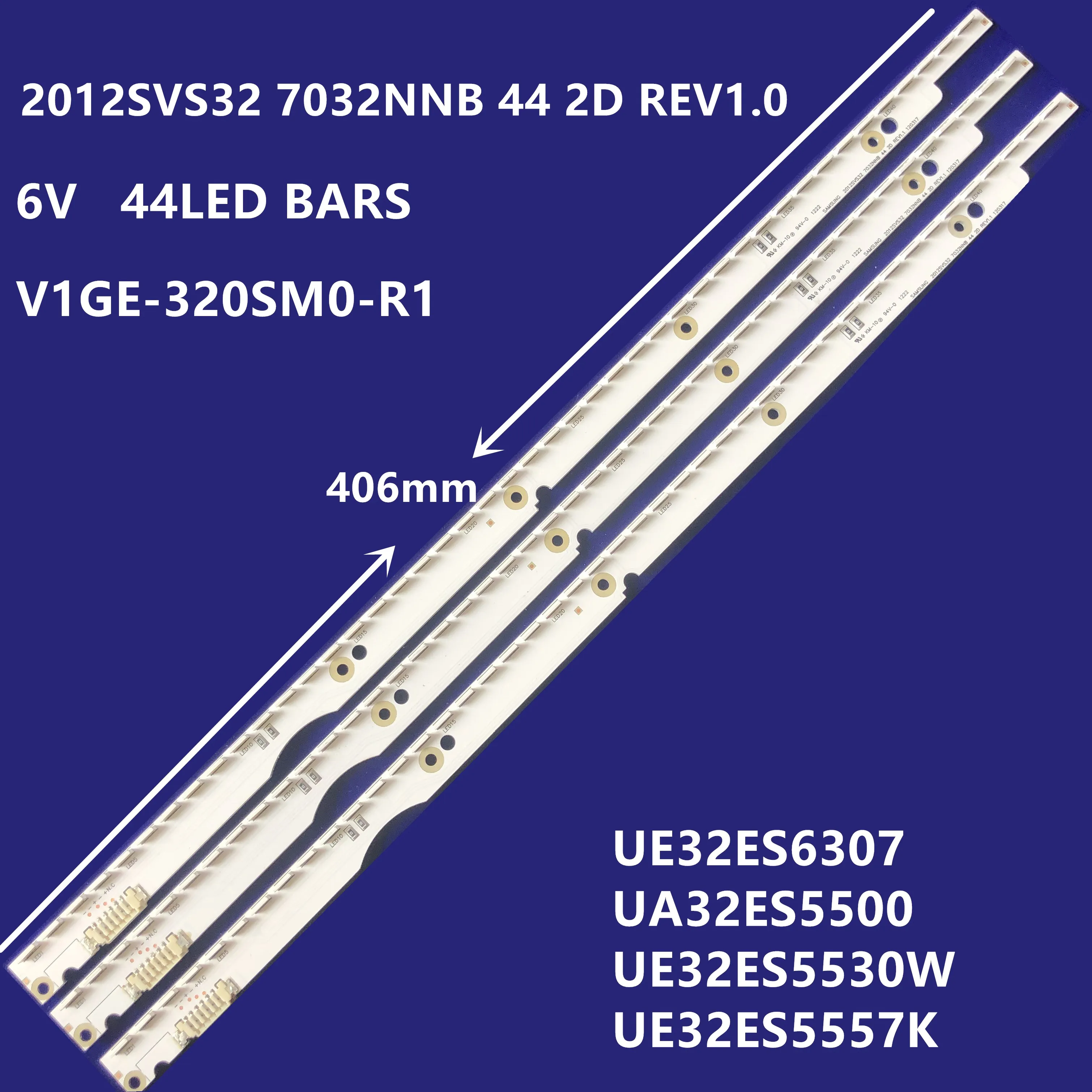 406 мм 6V * 44 Светодиодный s Новый светодиодный полосы 2012SVS32 7032NNB 2D REV1.0 32 &quotТВ V1GE-320SM0-R1