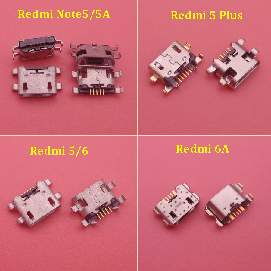 10 шт. для Xiaomi Redmi 4A 4X 5 plus 6 Note 5A Micro USB коннектор 5pin jack Розетка женский порт зарядки разъем питания док