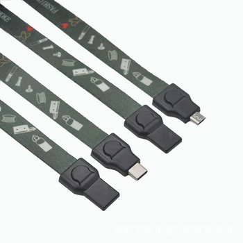 

Micro-usb Cell Phone Strap Charging Cable Lanyards Ruler Neck Strap Cord For Charging Electronic cigarette accessories