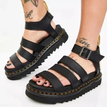 

Plus Size 34-43 Women's Sandals Platform Rome Ladies Shoes Woman Casual Summer Ankle Buckle StrapThick Bottom Female Footwear