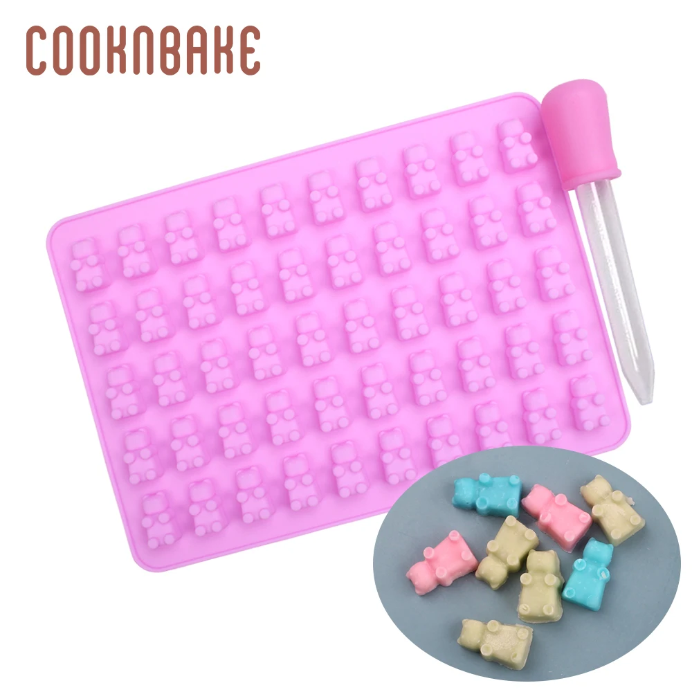 COOKNBAKE bear gummy mold silicone mold for candy chocolate heart sugar form cake decoration tool mini donut with dropper - Color: CDSM-686