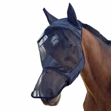 Breathable Outdoor Horse Fly Cover Hood Full Face Mesh Fleece Padded Anti-UV Breathable For Family Animal Horse Decoration