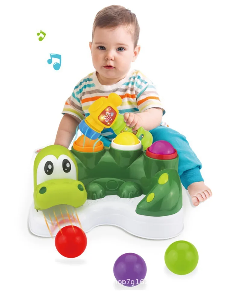 

Cartoon Music Crocodile Hammer Ball Table Toy Creative Educational Children Playing Hamster Game Dinosaur Colorful Ball Chuichui