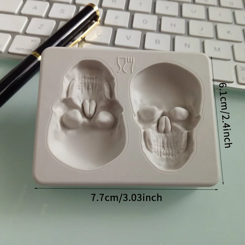 Хэллоуин 3D Скелет Голова Череп Силиконовая форма DIY помадка форма для кекса торт Топпер украшения десерты шоколадная форма