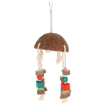 

1pc Coconut Shell Toy Creative Prime Birds Accessory for Parrots Parakeets Conures
