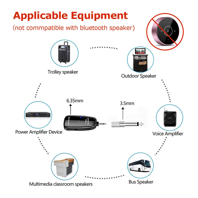 Microfone sem Fio Receptor sem Fio Fone de Saxofone com Alcance de m Ótimo para Trompetes Xiaokoa Transmissor Plug Play Uhf And - Image 6
