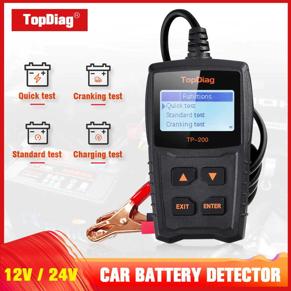 

TopDiag car charging system test Car Battery Tester Cranking System Test DC 12V Battery Analyzer LCD Screen Diagnostic Too