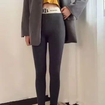 

Fashion Casual Women Workout Pants Leggings Ladies High Waist Thin Fitness Stretch Trousers Black Gray Pants Women 2020