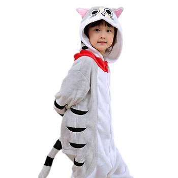 

New Style Girls Boys Pajama jumpsuit Sleepwear Kids Unicorn Cartoon Pajamas Children Stitch Flannel Warm Onesies For 4 -12 Year