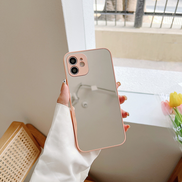 Makeup Mirror Case For Iphone 11 12 Mini Pro MAX X XR XS MAX 7 8 Plus SE 2020 Soft TPU Bumper Shockproof Cover Phone Case