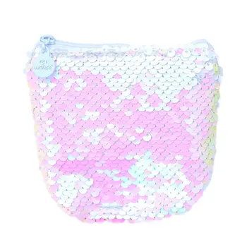 

Cartoon Laser Sequins Purse Pencil Bag Fresh Fashion Pu Leather Sequins Zipper Storage Bag Waterproof And Wearable