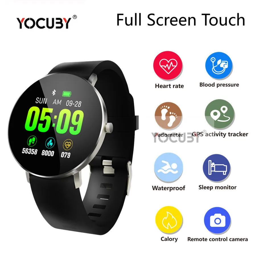 F25 Smart Watch HD Full Screen Touch GPS Tracker Heart Rate Blood Pressure Monitor Calories Smart Wristband Sport Smart Bracelet