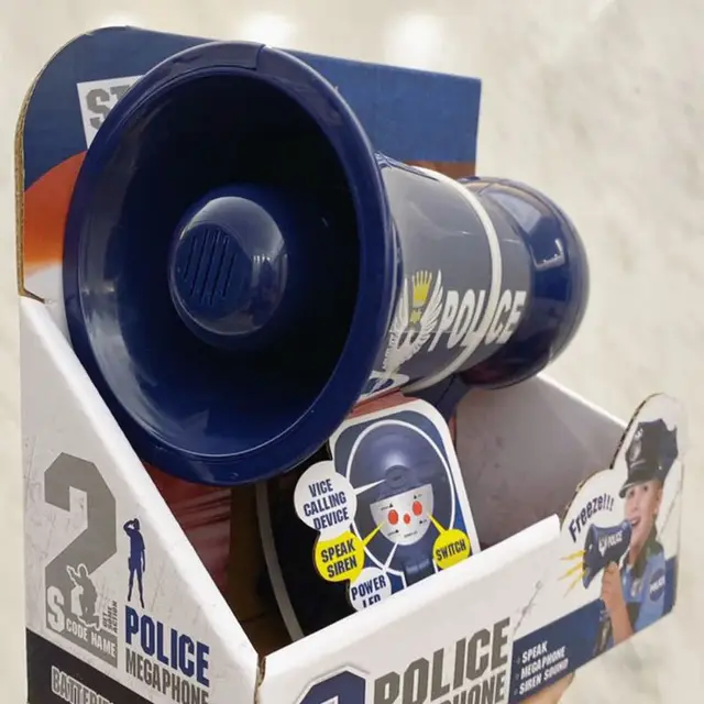 Megaphone for Kids Pretend Police Props for Kids Children Police Siren Toys Voice Changer Police Officer Toys 2