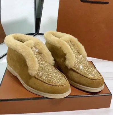 camel VIISENANTIN уличная зимняя Стразы для снежной погоды; женские сапоги с мехом Новая Мода низком устойчивом каблуке; Bota Buling мульти Цвет теплые сапожки - Цвет: camel