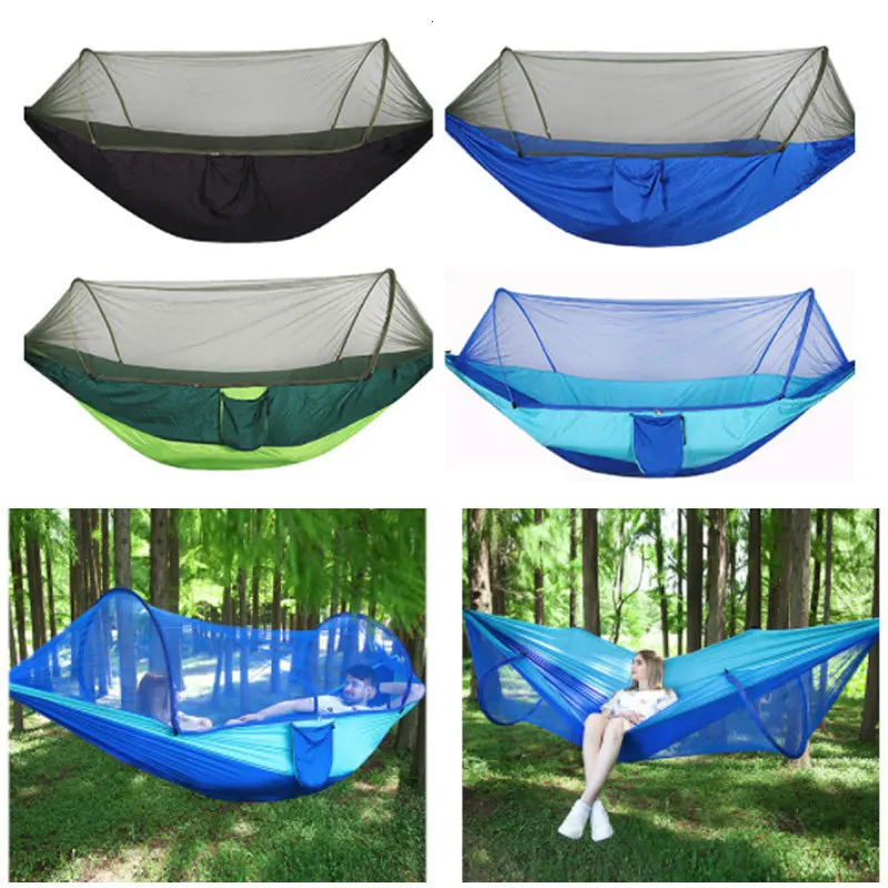 250*120 см быстрая установка сетки гамак портативная подвесная кровать для Кемпинг путешествия Пешие прогулки 98*47 ''всплывающие палатки
