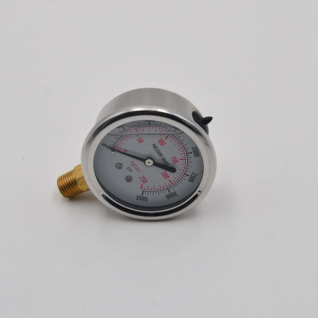 Нержавеющая сталь гидравлический жидкостный топливный Манометр 0-3500 PSI латунь 1/4 NPT Мужской 55 мм метр
