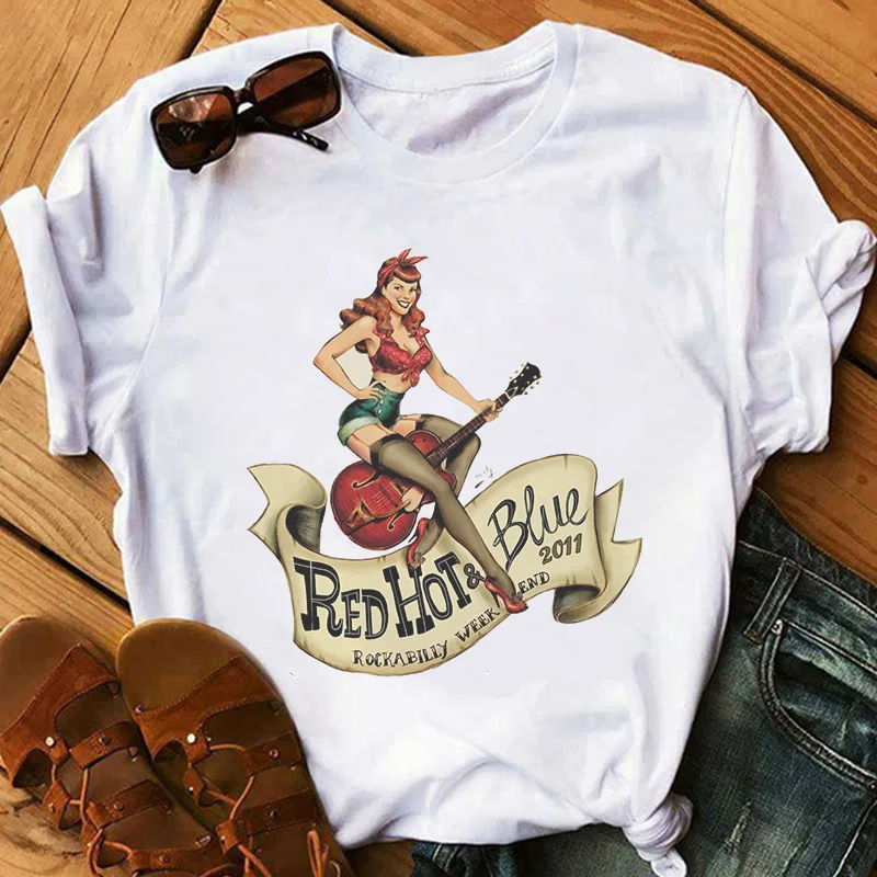 Red Hot Blue Rockabilly Week End Print T Shirt Women Harajuku Retro Goth Aesthetic Tshirt Korea Streetwear Punk Female T Shirt T Shirts Aliexpress
