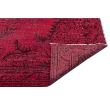 

Handmade Red Vintage Overdyed Turkish Area Rug 163x268 Cm-5'4''X8'10''