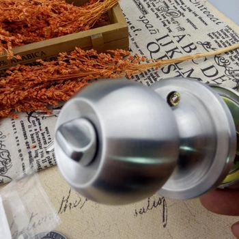 

Stainless Steel Round Ball Door Knob Set Knob Handle Handle Lock With 3 Key For 25mm-45mm Door Thickness 201# Stainless Steel