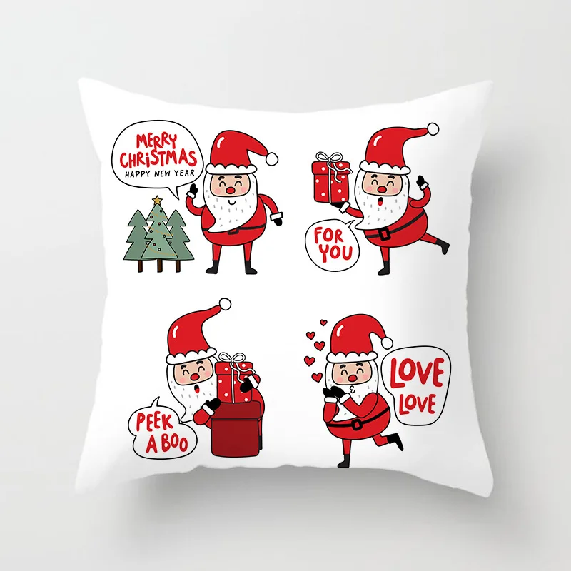 Рождественская наволочка, красная серия, Рождественская наволочка из полиэстера с рисунком оленя Санты, наволочка для дивана, наволочка для подушки, товары для дома, наволочка - Цвет: 9