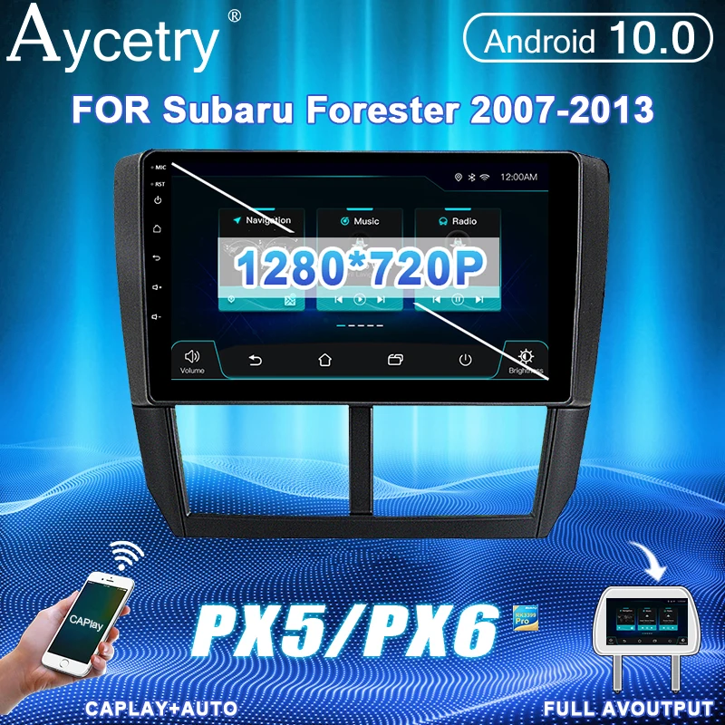 магнитола 2 din андроид Android 10 автомагнитола радио PX6 для Subaru WXR Forester Impreza 2007-2015 Авто