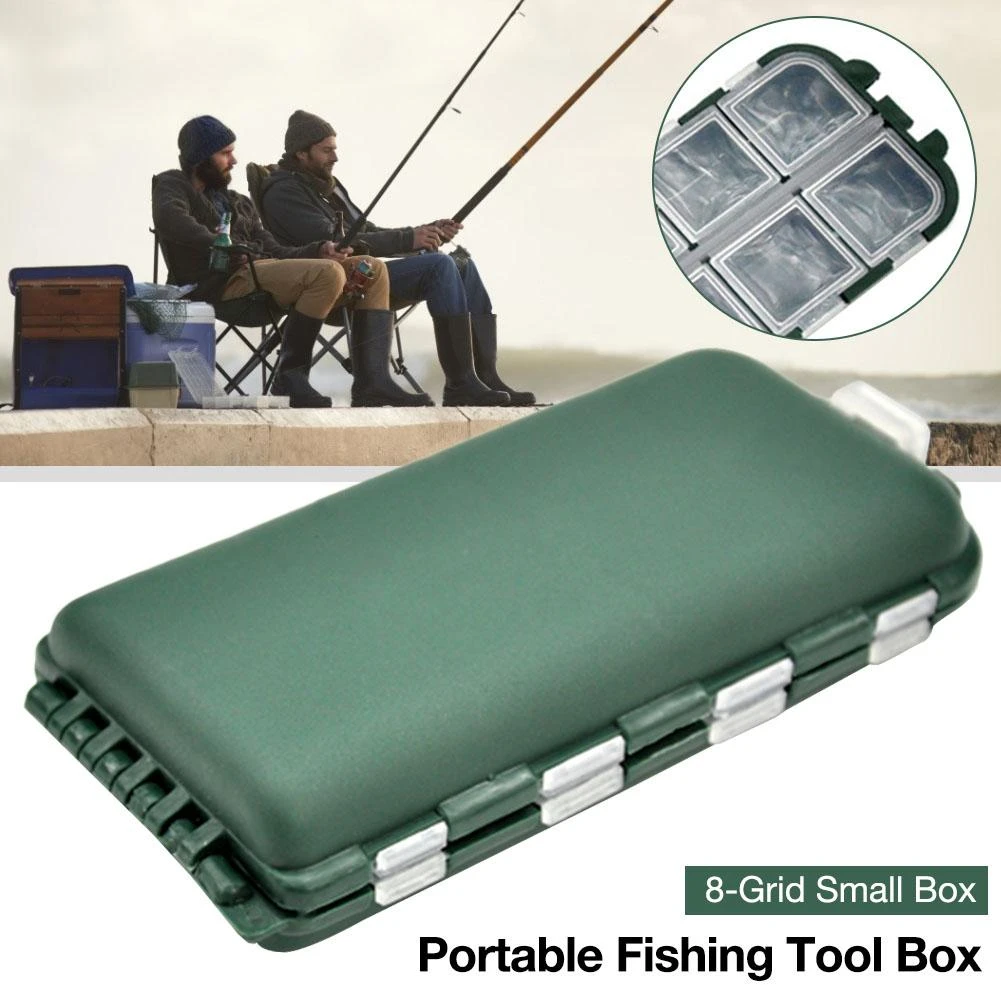 Portable Fishing Tool Box 8 Grid Small Fishing Lure Bait Hook Storage