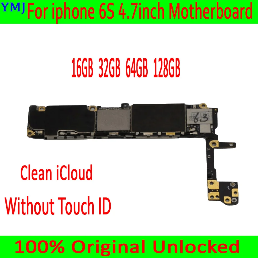 Для iPhone 6S, 4,7 дюймов, материнская плата, оригинальная, разблокированная, логическая плата, 16 ГБ, 64 ГБ, 128 ГБ, МБ, пластина для iPhone 6S, материнская плата без сенсорного экрана