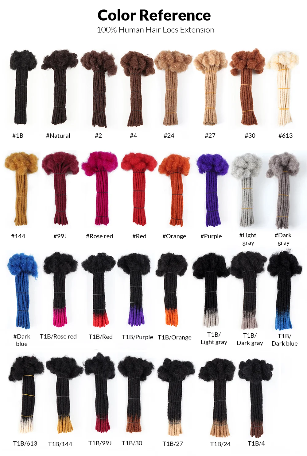 AHVast  Dreadlocks Extentions Afro Kinky Curly Hair Wholesale 100% Handmade Human Hair Locs