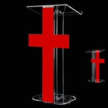Atril de púlpito desmontable para hotel, rostro de fácil montaje, color blanco y rojo, para exposición de iglesia y conferencia, el más vendido