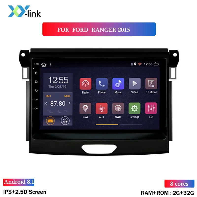 Горячая Распродажа 9 дюймов 2.5D Android 8,1 автомобильный DVD gps Playerfor Ford ranger мультимедийная навигационная система с BLUETOOTH wifi - Цвет: 8 CORES 2G RAM