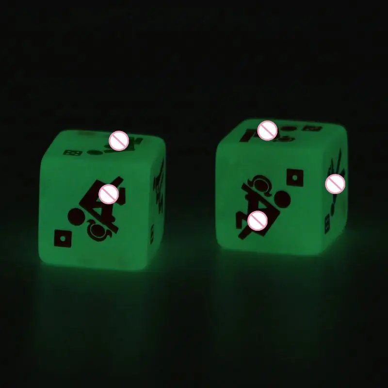 2 шт 25 мм фосфоресцирующие кубики для взрослых игра любовь секс кости ночной бар КТВ забавная игра