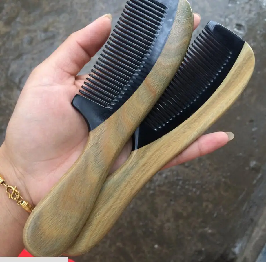 YM медная статуя из натурального сандалового дерева гребень рога буйвола