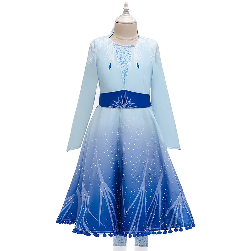 Girl Elsa Dress 2 Set For Girl Snow Queen Princess Cosplay Kids Anna Christmas Costume Children Halloween Party Girl Clothing