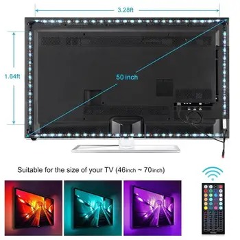 

LED Strip Light RGB Multicolor 5050 TV Backlight PC Background Lighting Kit With 44 Key IR Controller Home Theater Decoration