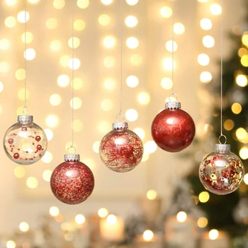 

30PCS Christmas Ball Ornaments 60mm/2.36 Inch Shatterproof Clear Plastic Xmas Tree Decor Balls for Festivals Party Decor