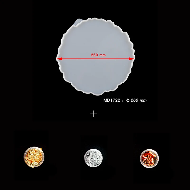 

4Pcs Silicone Epoxy Irregular Fruit Tray Mold Fruit Tray Resin Silicone Bottom Seat Cup Pad Tray Mold With Gold Foil Package
