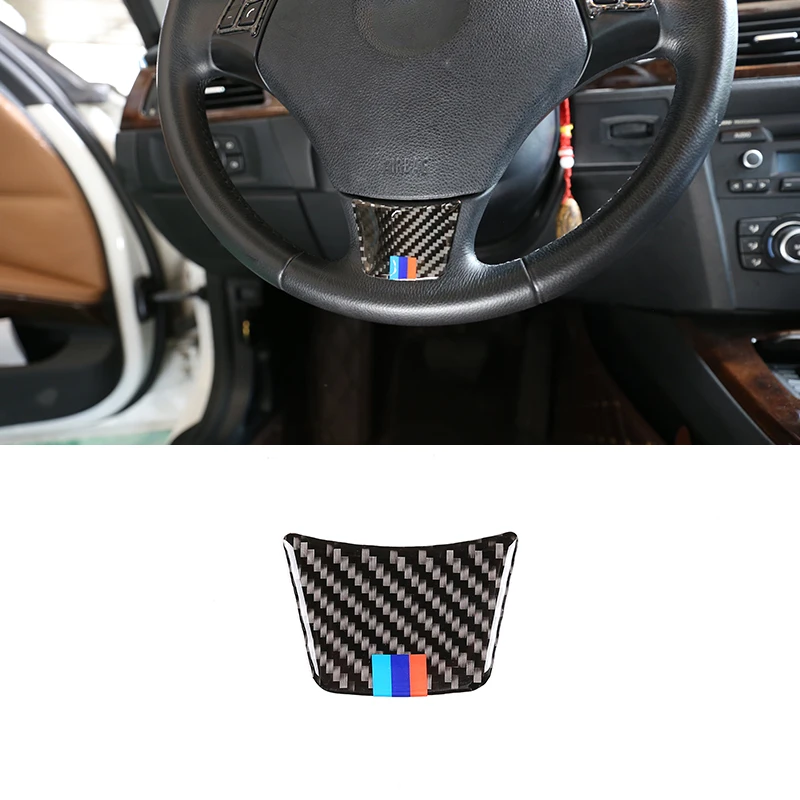 

Soft Carbon Fiber For BMW 3 Series E90 E92 2005-2012 Steering Wheel Trim Stickers Car Accessories
