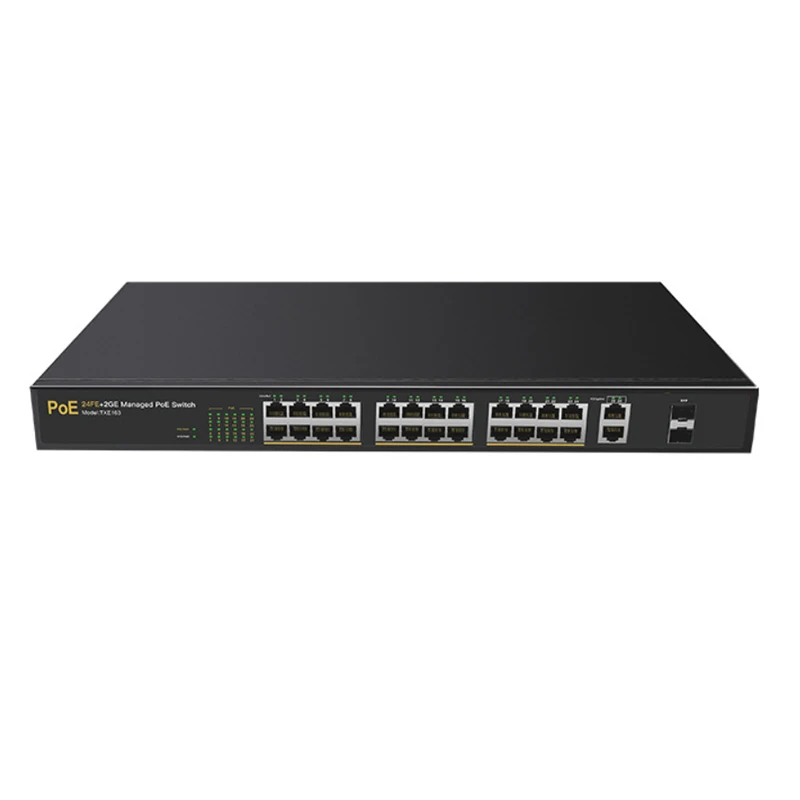 Промышленный коммутатор Gigabit высокое Мощность коммутатор питания через ethernet 28 Порты и разъёмы VLAN 10/100/1000 Мбит/с оптоволоконный коммутатор 48V 802.3af/at RJ45 управления сетью - Цвет: 24output4input
