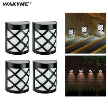 

WAKYME 4pcs/lot Solar LED Light Outdoor Waterproof Solar Lamp Wall Light for Garden Decoration Street Yard Path Fence Lamp