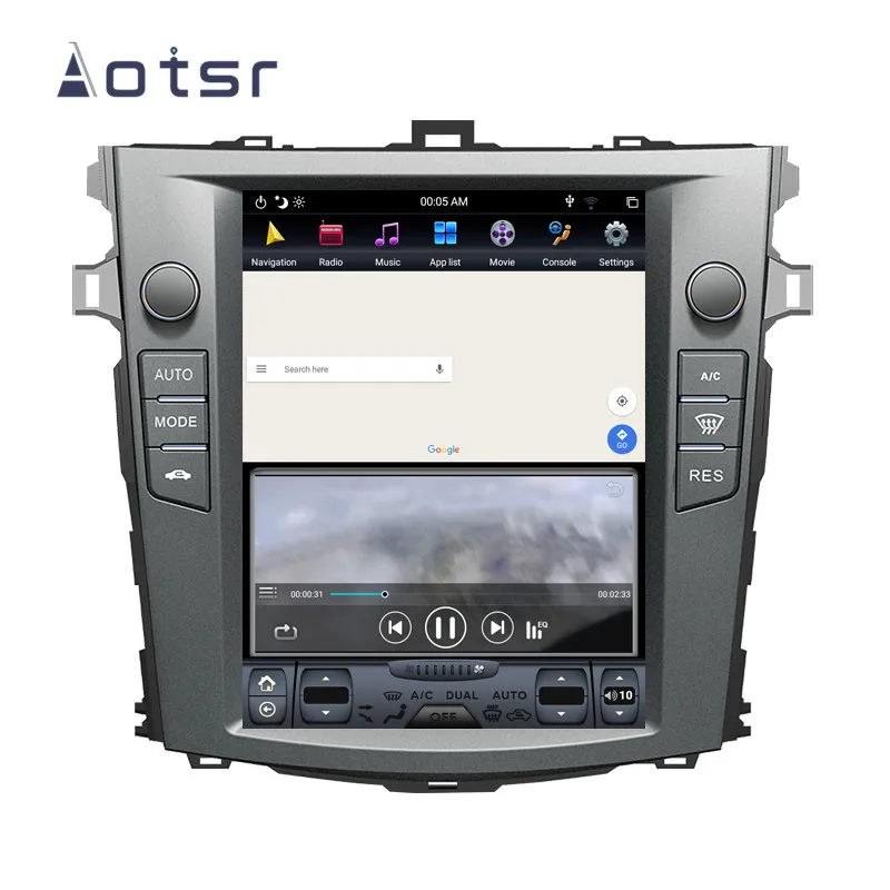 Tesla стиль Android 9 автомобильный CD плеер gps навигация для Toyota Corolla 2007-2013 Авто Радио Стерео головное устройство вертикальный экран