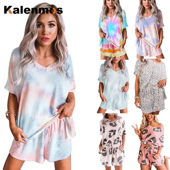 

KALENMOS Sexy Pijama Spring Summer Lingerie Pajamas for Women Print Pyjama Underwear Homewear Plus Size Sleepwear Leisure Shorts