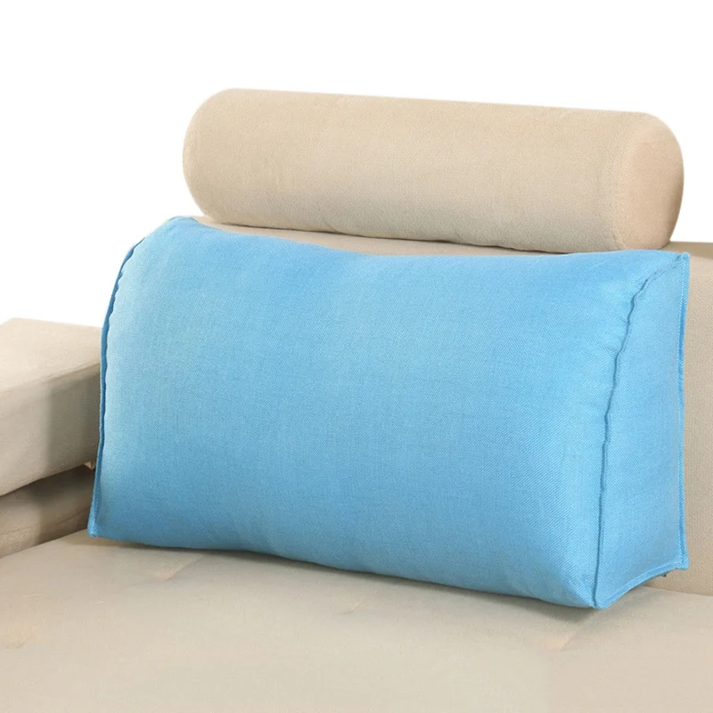 Подушка для сиденья, сплошной цвет, эргономичный дизайн, поясная подушка, большая подушка для кровати, дышащая подушка для спинки, съемная, домашний текстиль