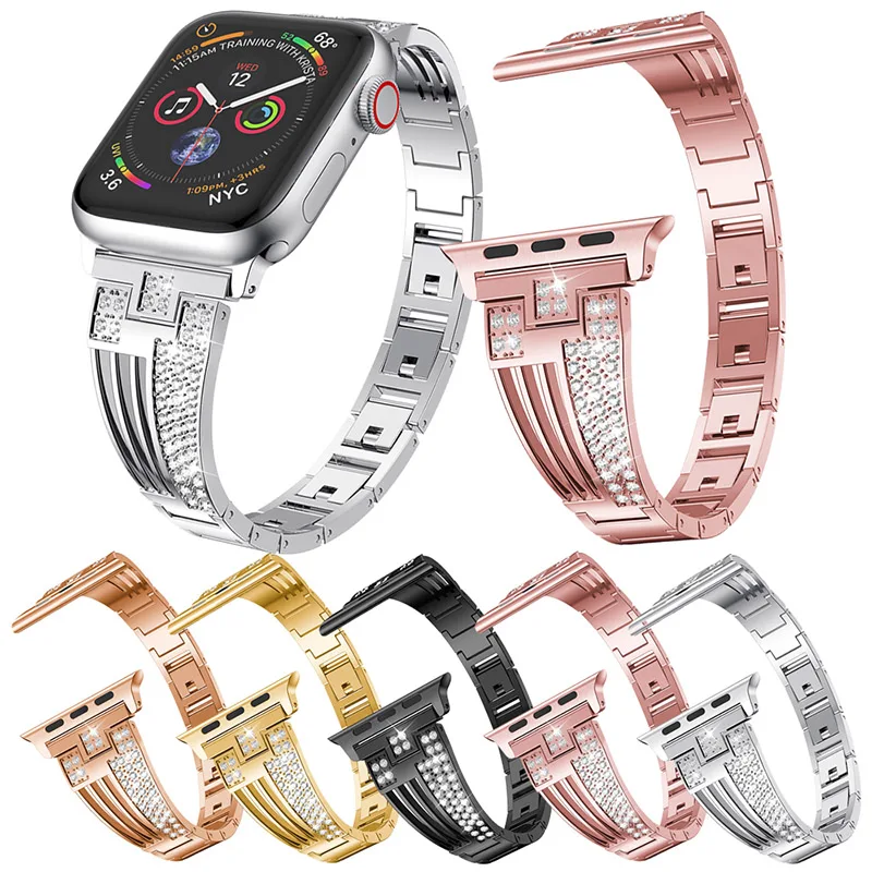 Ремешок для Apple Watch Band 40 мм 44 мм стальной ремешок из сплава для Iwatch Band Series 1 2 3 4 40 мм 44 мм Аксессуары для браслета