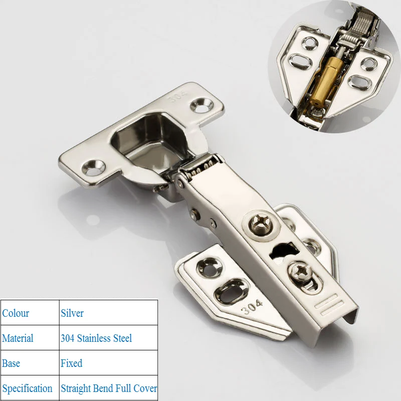 304 Stainless Steel LBA 304/201 петля для шкафа из нержавеющей стали холоднокатаная стальная фурнитура дверная петля прямой изгиб фиксированная дверная петля - Цвет: 304 Stainless Steel